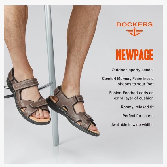 Dockers Men Size 12 Briar Newpage River Sandals Brand New